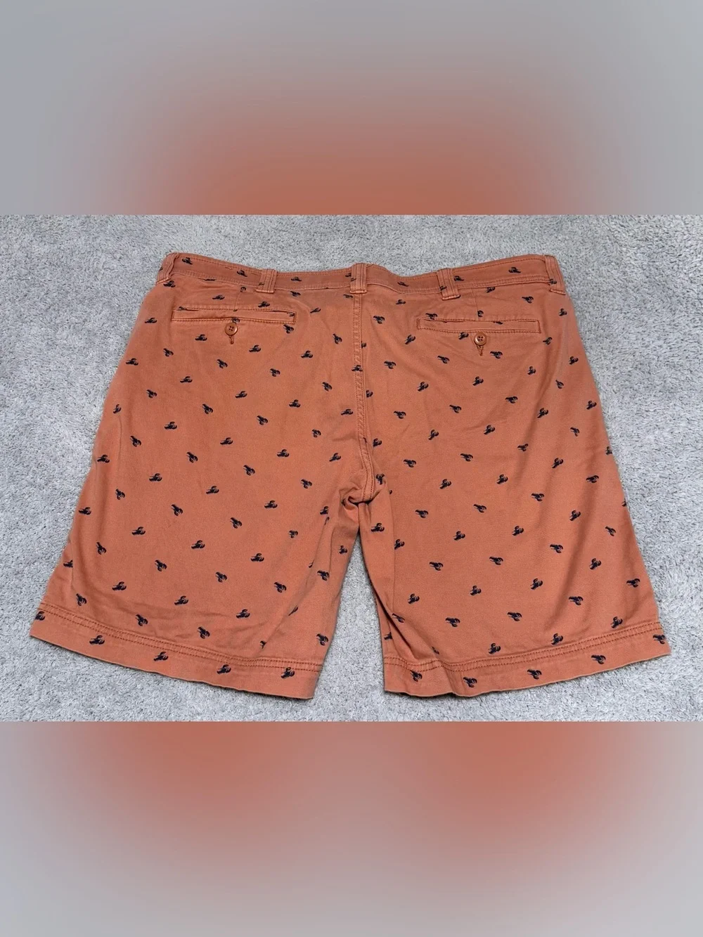 St John's Bay Men's Comfort Stretch Chino Dusty Coral Lobster Shorts Size 38